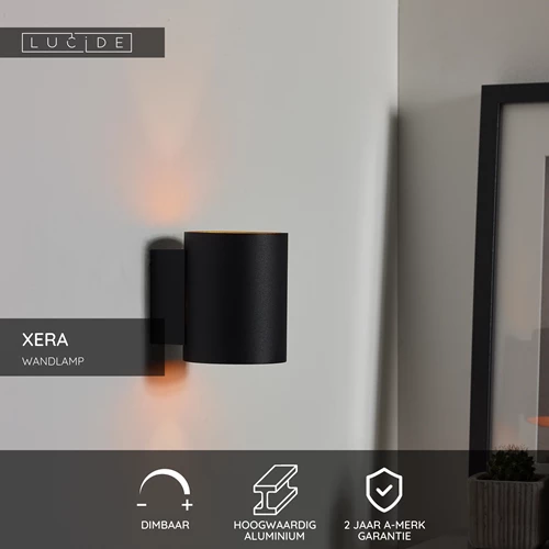 Lucide XERA - Wandlamp - Ø 8 cm - 1xG9 - Zwart - USP